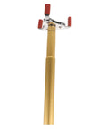Ladder Free Smoke Sensor Removal Tool With 11 Point Eight Inch Extended Reach Stick For High Ceiling Detector Safety Puller and Swift Home Alarm Dismount, golden aluminum alloy pole with claw head.