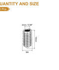 Top Shelf M4x10mm Grub Screws Set Contains 40 Pieces Of 304 Stainless Steel Cone Point Hex Socket Grubs size details in silver.
