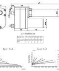 Heavy Duty Electric Linear Actuator Motor With 7000 N Push Pull Force And Versatile DC 12V 24V 36V 48V Options And 300 mm Stroke installation size diagram.