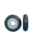 626ZZ Circular Arc Pulley Roller With Plastic Coated Wheel And Internal Ball Bearing 6 X 27 X 8.5 mm smooth roller view from front and side