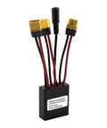 Dual Battery Parallel Module for E Bikes with 20V to 72V input and output, XT60H M Plug, shown with wires and connectors