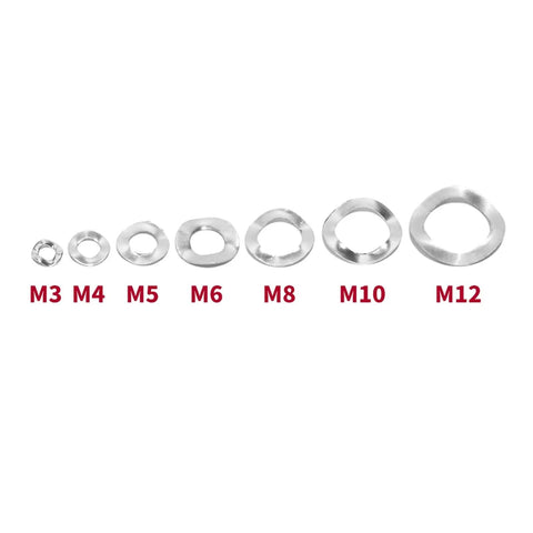Crinkle Spring Wave Washers Set 350 Pcs Assortment Kit M3 To M12 Made Of 304 Stainless Steel Heavy Duty Gasket Set For Mechanical Fasteners Gear Up For Hardware Projects. M3-M12 stainless steel wave washers