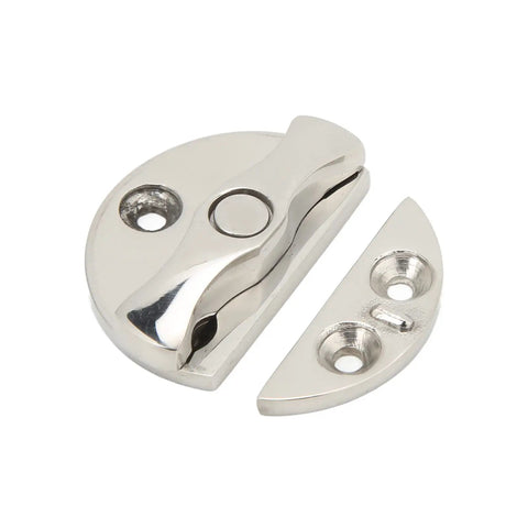 Round 45Mm Marine Boat Cabinet Latch With Rock Solid 180 Degree Spin And Slick Mirror Polish Finishing For Super Tight Yacht Hatch Securing Crafted From Top Shelf 316 Stainless Steel To Eat Saltwater Abuse And Keep Your Stuff Secure, showcasing polished stainless steel design.