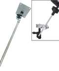 Electronic Drum Module Mount Holder With Adjustable Rod Plate for Drum Set and Cymbal Stand, metal construction, two angles shown