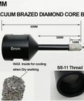 Diamond Core Drill Bit M14 Brazed Tip For Angle Grinder, 6mm size, vacuum brazed for efficient cutting of ceramic and porcelain.