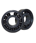 Single Silicon Nitride Ceramic Bearing 6210 50x90x20mm High Temperature Corrosion Proof Heavy Duty Shielded precision. The image shows two black Si3N4 ball bearings.