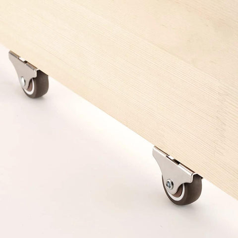Fixed 1 Inch Caster Wheels 8 Pack With Silent Bearing Metal Top Plate And TPE Rubber Low Profile Casters for furniture.
