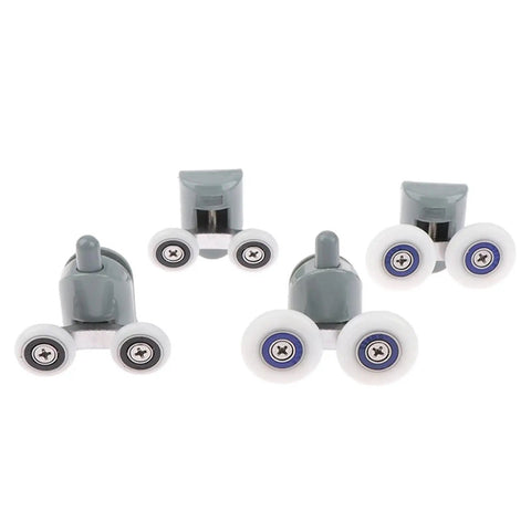 Top Shelf Shower Door Rollers Double Gliding Heavy Duty Zinc Alloy Pulleys, 27mm gray gliders for smooth silent operation.