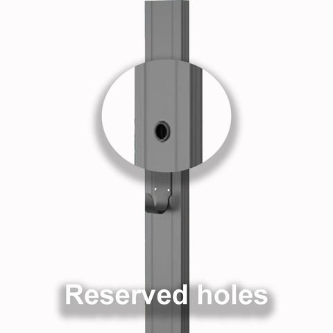 Reserved holes detail on Built Tough As Nails Waterproof EV Charger Holder Cast From Rust Resistant Galvanized Steel.