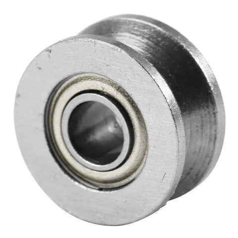Close-up of a V624ZZ sealed ball bearing unit, 4mm inner bore, compact profile for smooth sliding doors and steering systems.