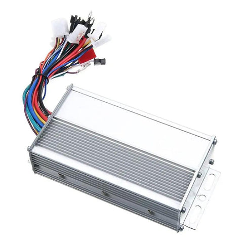 Smooth Power Brushless Controller For Electric Bikes And E Scooters 36V To 48V 500W BLDC Square Wave Unit With Rock Solid Performance Fast Acceleration And Longer Life, showcasing ports and wires.