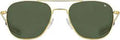 Original Pilot Sunglasses In Gold Frame With Calobar Green AOLite Nylon Lenses And Bayonet Temple Arms, Size 52 20 140