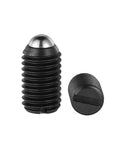 Built Different Spring Loaded Ball Plungers Delivering Dead Simple Positioning Grade 12.9 Black Steel Set Screws with ball and slotted head.