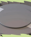 Smooth Operator Wooden Lazy Susan Turntable For Dining Table Heavy Duty Rotating Serving Tray With Matte Grey Finish on table.