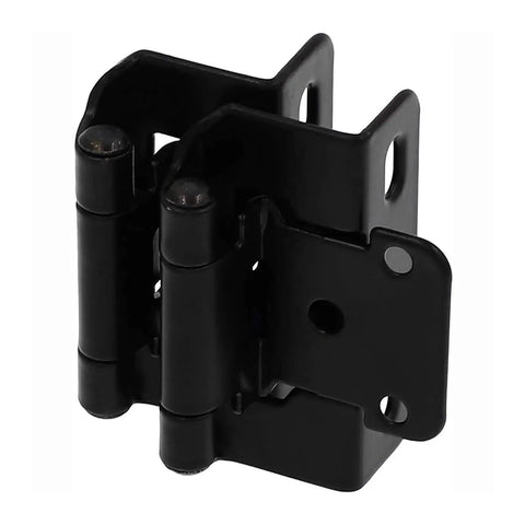 Heavy Duty Concealed Cabinet Hinges Half Overlay Partial Wrap Arms For Kitchen Makeovers Dead Simple Install Rock Hard Hold With Smooth Operator Motion 50 Count Pack close-up view of a black concealed hinge