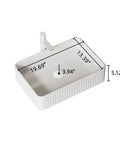 20'' Rectangular Vessel Ceramic Bathroom Sink without Faucet, Striped, White with dimensions shown from above.
