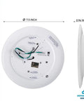 Back view of 7.5 Inch Flush Mount LED Ceiling Light With Cozy 2700K Glow, 16.5W, 120W Equivalent, 120V, Matte White Trim