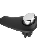 Replace Your Worn Out Button Shift Handle With This Durable Hard Plastic Gear Shift Knob For 2003 To 2006 Automatic Transmission Cars That Gets The Job Done Right Up To A Slam And Makes Driving Much Easier. black hard plastic automatic shift knob with chrome button, angled view