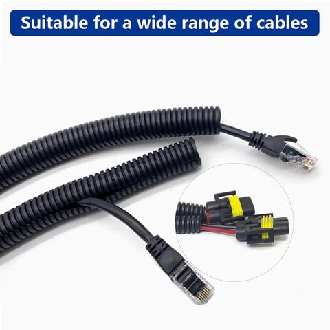 Split Wire Loom Tubing 1 Inch Inner Diameter 10 Feet Long Black Flexible Wire Covers Conduit For Cables Cord Protectors