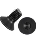 50 Piece Heavy Duty Flat Head Socket Cap Screws Built From Kickass Carbon Steel For Slick Assembly Work Knockout M3 Countersunk Bolts, showing black flat head and hex socket.