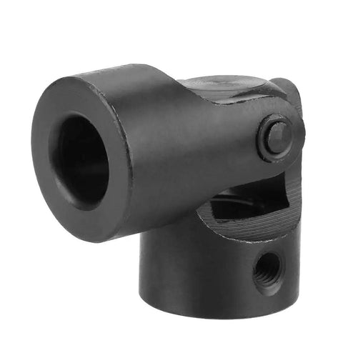 Angled view of a Universal Joint Shaft Coupling Rock Solid 0.5 Inch Inner Diameter 0.9 Inch Outer Diameter 2.2 Inch Length.