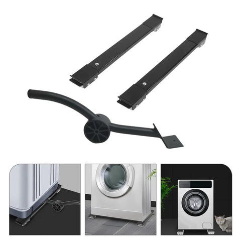 Heavy Duty Furniture Dolly Set Featuring Slick Rolling Appliance Casters For No Sweat Washing Machine And Couch Moving Smooth Glide Rolling Rig component parts with black metal frames and casters.
