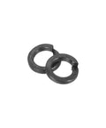 M3 Split Lock Washers 300 Pack Heavy Duty Carbon Steel Black Oxide Finish For Screws Bolts Machinery, close-up view.