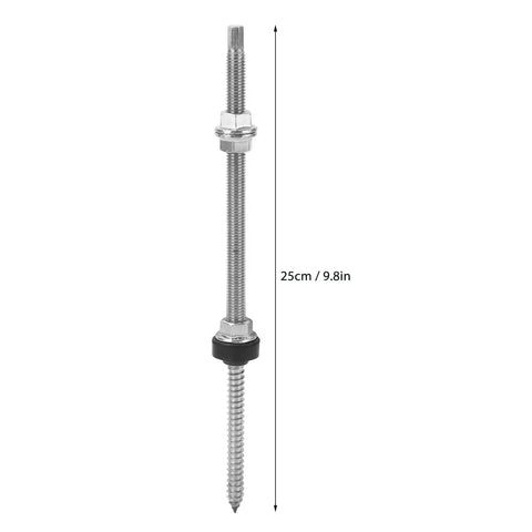 Heavy Duty Stainless Steel Double Head Screws Set Of 4 Wind And Earthquake Proof Solar Bracket Bolts, 25cm long.