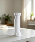 Heavy Duty Waterless Waste Valve With Self Sealing Tech For Rv And Seasonal Retreat Setup Vertical Or Horizontal Mount, white plastic design.