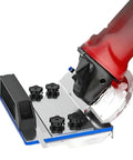 Heavy Duty Angle Grinder Stand For Precision Tile Cutting And 45 Degree Chamfer Work with secure mount and anti-slip base.