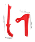 Red plastic push stick and block with dimensions, part of Four Pack Woodworking Push Sticks And Push Blocks For Table Saws Pro Grade Hand Safety Tools For Carpentry Projects Boost Push Precision And Cut Control.