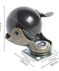Rock Solid Swivel Castor Wheels With Secure Brake Vintage Bronze Polyurethane Rubber Rollers Super Quiet Glide Heavy Duty Furniture Replacement Casters Set Of Four Pieces 54mm ball size with vintage bronze finish.