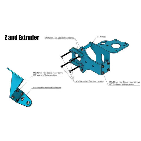 Fresh 3D Printer Upgrade Kit For Ender 3 Pro And V2 featuring detailed diagram of blue extruder assembly and screws.