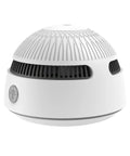 Set It And Forget It Peace Of Mind With This 10 Year Photoelectric Smoke Detector visible from side with sleek design.