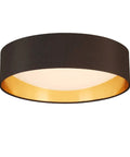 16 Inch Flush Mount LED Ceiling Light Fixture Dimmable Black Exterior Gold Interior for Living Room Bedroom Hallway