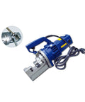 Portable Electric Rebar Cutter And Bender Tool For Construction Sites Heavy Duty Hydra RC25 shown with cutting detail inset