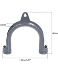 Two Pack Gray U Shape Drain Hose Holders For Washing Machines And Dishwashers Durable Plastic Hose Brackets dimensions 140mm x 25mm