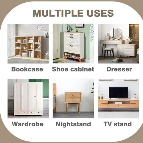 Heavy Duty Furniture Wall Anchors Rock Solid Baby Proofing Kit Locks Down Dressers Straight Up To Stop All That Tipping Nonsense And Keep Lil Ones Locked In Safe White, showcasing various furniture uses.