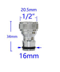 Garden Hose Adapter Kit With 20 Pieces Quick Connect Brass Nipples For One Half Inch, Three Quarter Inch, And One Inch Threads M22 M24 Garden Faucet Fittings For Irrigation, Home Garden, Yard Watering 1/2 inch brass connector, 20.5mm x 34mm x 16mm