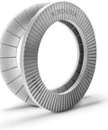 Dead Tight Wedge Locking Washers For Half Inch Bolts Steel With Zinc Flake Coating Vibration Resistant Safety Hardware shown from side angle.