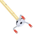Heavy Duty Smoke Detector Removal Tool With Stretch Aluminum Pole, red rubber grips and metal holding head, for easy ceiling use.