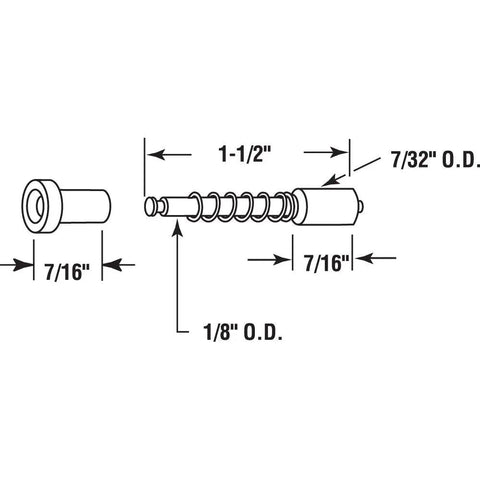 Heavy Diecast Window Screen Plunger Latch Built To Fit Aluminum Frames Replaces Standard Track Hardware No Fuss Assembly Bulldog Tough Grip detailed dimensions