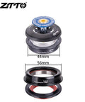 Top Shelf Bike Headset Kit For Mountain Bikes With Slick Sealed Bearings And Threadless Specs Fits 44mm Up 56mm Down, showing blue and black headset components.