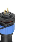 Close-up of Waterproof IP68 Panel Mount Cylindrical Connectors Kit for SP13 SP16 SP17 SP20 SP21 Back Nut 3 Pole Electrical Cable