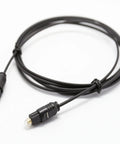 Sleek Ultra Thin Digital Optical Audio Cable Six Feet Long Spdif Toslink Wire with gold tips for surround sound setups.