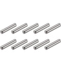 50 Piece Dowel Pin Assortment with 2 5Mm X 10Mm Measurements Made from Tough 304 Stainless Steel for shelves and cabinets.