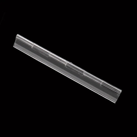 4 Pack Clear Acrylic Continuous Piano Hinges 7.87 X 1.65 Inch transparent hinge for jewelry boxes and drawers.