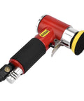 Badass 2 Inch Pneumatic Angle Grinder Offering Lightning Fast Grinding And Flawless Swirl Free Polishing At A Steady 1800 RPM For Demanding Auto Shop And Industrial Metal Projects, showing red design with black grip.