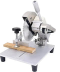 Heavy Hitter Electric Circular Saw With Slick Adjustable Bevel Angle delivers precision cuts in wood, positioned on a stable base.
