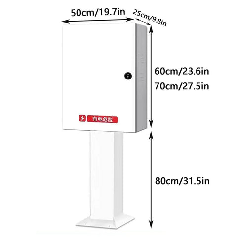 Rock Solid Wall Mounted EV Charger Enclosure Box Heavy Duty Galvanized Steel Housing waterproof charging station dimensions 50x25x60 cm